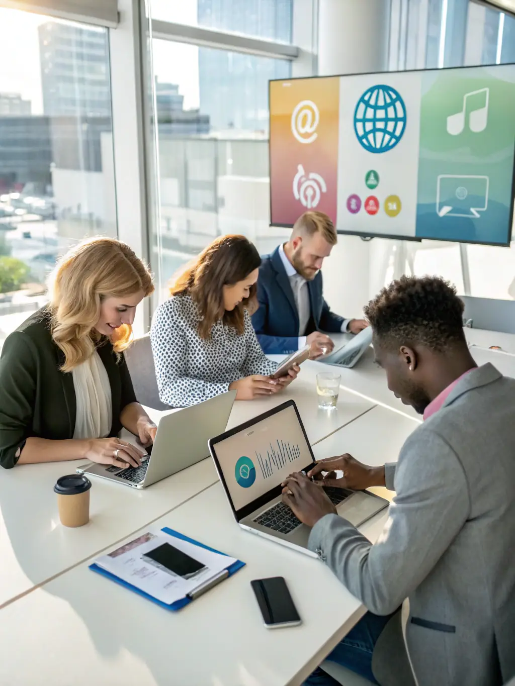 A diverse team collaborating on a project, showcasing Nobsil Solutions' ability to provide expert staff augmentation for business development initiatives.
